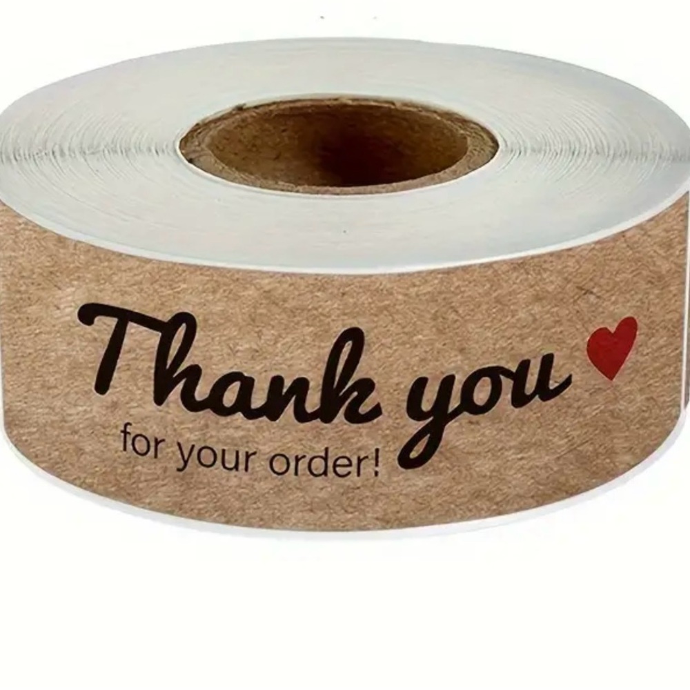 Kraft Paper Thank You Tags, 1 Roll.